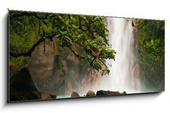 Obraz s hodinami   Celestial blue waterfall, 120 x 50 cm