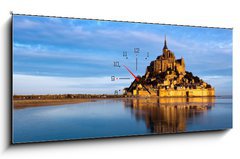 Obraz s hodinami 1D - 120 x 50 cm F_AB36376885 - Le Mont Saint Michel, France