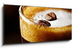 Obraz s hodinami   Caffe Macchiato, 120 x 50 cm