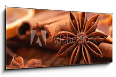 Obraz s hodinami   Sternanis, 120 x 50 cm