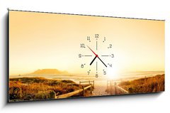 Obraz s hodinami 1D panorama - 120 x 50 cm F_AB36708540 - Sunset HDR over the ocean