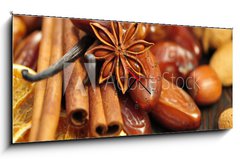 Obraz s hodinami   Weihnachtszeit, 120 x 50 cm