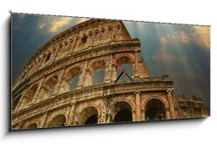 Obraz s hodinami 1D panorama - 120 x 50 cm F_AB36832500 - Great Colosseum in Rome
