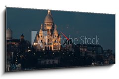 Obraz s hodinami 1D panorama - 120 x 50 cm F_AB37335717 - Sacre Couer