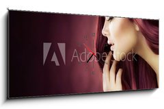 Obraz s hodinami 1D panorama - 120 x 50 cm F_AB37382362 - Healthy Hair - Zdrav vlasy