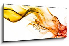 Obraz s hodinami 1D panorama - 120 x 50 cm F_AB37387915 - Fond texture abstrait flamme fumée - Pozadí textury abstrait flamé fumée