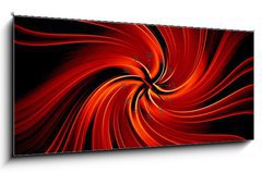 Obraz s hodinami   Red abstract vortex  digital illustration background, 120 x 50 cm