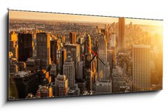 Obraz s hodinami 1D panorama - 120 x 50 cm F_AB38147643 - New York