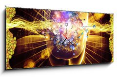 Obraz s hodinami 1D panorama - 120 x 50 cm F_AB38227848 - Molecular Thoughts