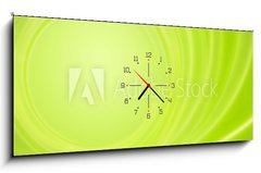 Obraz s hodinami 1D - 120 x 50 cm F_AB38259653 - Abstract green background power energy storm circles