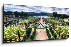 Obraz s hodinami   Versailles Gardens, 120 x 50 cm