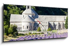 Obraz s hodinami 1D panorama - 120 x 50 cm F_AB38511618 - Senanque abbey with lavender field, Provence, France