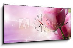Obraz s hodinami 1D panorama - 120 x 50 cm F_AB39098232 - Roses Art Design. Invitation Card