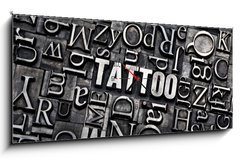 Obraz s hodinami 1D panorama - 120 x 50 cm F_AB39265951 - tattoo - tetování
