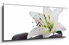 Obraz s hodinami 1D panorama - 120 x 50 cm F_AB3953050 - madonna lily and spa stone
