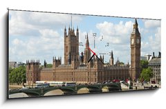 Obraz s hodinami 1D panorama - 120 x 50 cm F_AB39639125 - House of Parliament  in London, UK .