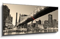 Obraz s hodinami   New York City night panorama, 120 x 50 cm