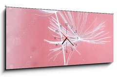 Obraz s hodinami 1D panorama - 120 x 50 cm F_AB399541072 - Dandelion parachutes macro shooting