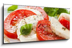 Obraz s hodinami   Caprese salad, 120 x 50 cm