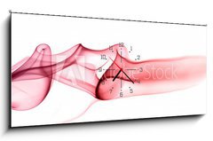 Obraz s hodinami 1D panorama - 120 x 50 cm F_AB4030621 - Abstract Smoke