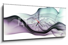 Obraz s hodinami   Abstract Smoke, 120 x 50 cm