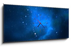 Obraz s hodinami 1D panorama - 120 x 50 cm F_AB40432391 - Universe filled with stars, nebula and galaxy - Vesmr naplnn hvzdami, mlhovinou a galaxi