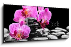 Obraz s hodinami 1D panorama - 120 x 50 cm F_AB40752844 - orchid