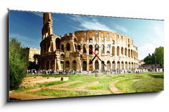 Obraz s hodinami 1D panorama - 120 x 50 cm F_AB40908829 - Colosseum in Rome, Italy