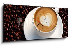 Obraz s hodinami 1D panorama - 120 x 50 cm F_AB41230437 - LATTE ART