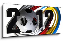 Obraz s hodinami 1D panorama - 120 x 50 cm F_AB41457481 - fussball 2012 - fotbal 2012