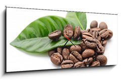 Obraz s hodinami   coffee, 120 x 50 cm