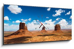 Obraz s hodinami   Monument Valley, 120 x 50 cm