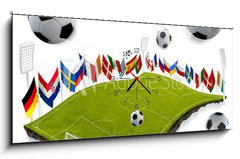 Obraz s hodinami 1D panorama - 120 x 50 cm F_AB41861449 - Soccer championship