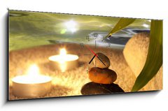 Obraz s hodinami   Spa concept in night, 120 x 50 cm