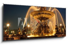 Obraz s hodinami   Fountain, Place de la Concorde, Paris  Arena Photo UK, 120 x 50 cm