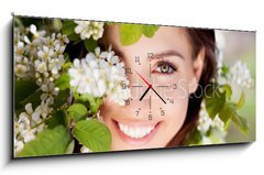 Obraz s hodinami 1D panorama - 120 x 50 cm F_AB41963305 - beautiful woman - krsn ena