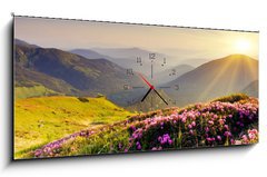 Obraz s hodinami 1D panorama - 120 x 50 cm F_AB42149928 - mountain landscape - horské krajiny