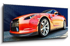 Obraz s hodinami 1D panorama - 120 x 50 cm F_AB42221466 - Dynamic view of the modern car