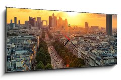 Obraz s hodinami 1D panorama - 120 x 50 cm F_AB42267381 - Paris