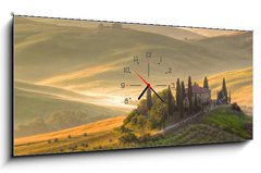 Obraz s hodinami   Toscana, Italia, 120 x 50 cm