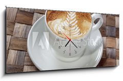 Obraz s hodinami 1D panorama - 120 x 50 cm F_AB42406293 - Kaffee