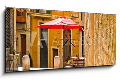 Obraz s hodinami 1D panorama - 120 x 50 cm F_AB42529288 - Kleines Gasse in Palma