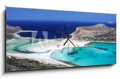 Obraz s hodinami 1D panorama - 120 x 50 cm F_AB42702547 - Gramvousa and Balos. Crete, Greece