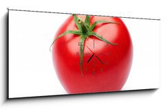 Obraz s hodinami 1D panorama - 120 x 50 cm F_AB42857729 - Fresh tomato isolated on white background - erstv rajata izolovanch na blm pozad