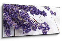 Obraz s hodinami 1D panorama - 120 x 50 cm F_AB42892060 - Lavendel