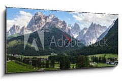 Obraz s hodinami   Sextener Rotwand, 120 x 50 cm