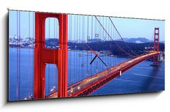 Obraz s hodinami 1D panorama - 120 x 50 cm F_AB4342336 - golden gate - Zlatá brána