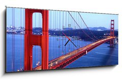 Obraz s hodinami 1D panorama - 120 x 50 cm F_AB4342336 - golden gate