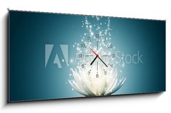 Obraz s hodinami 1D - 120 x 50 cm F_AB43535323 - Lotus flower - lotosový květ