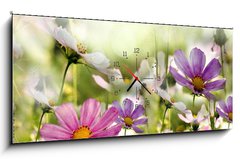 Obraz s hodinami 1D panorama - 120 x 50 cm F_AB43864342 - kwiaty
